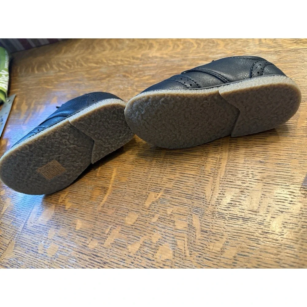 Meckior‎ Toddler Baby Boys PU Leather Black Loafers Lace Up Excellent Sz 6